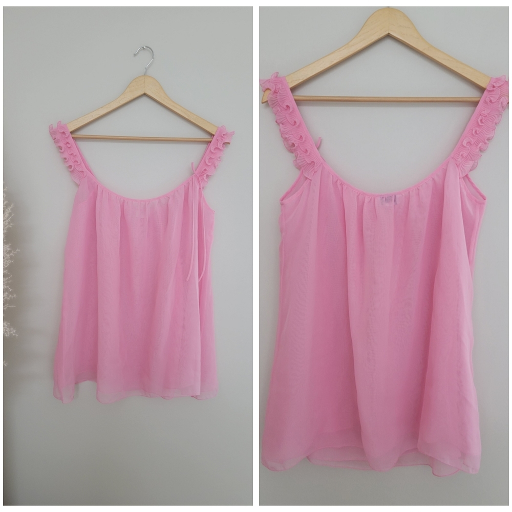 Pink barbie core vintage la senza baby doll ruffled